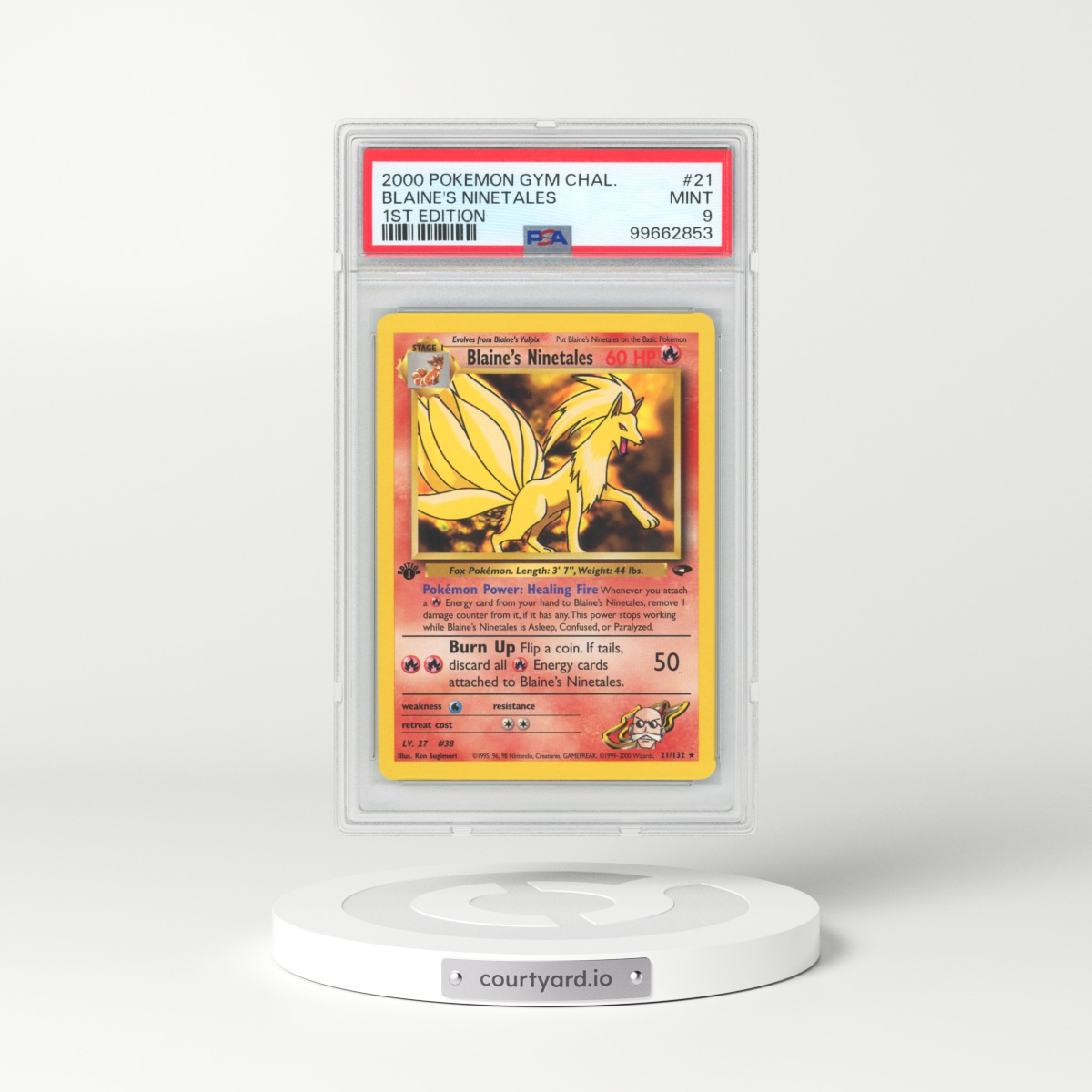 2000 Pokémon Gym Challenge #21 Blaine's Ninetales - 1st Edition (PSA 9 MINT)