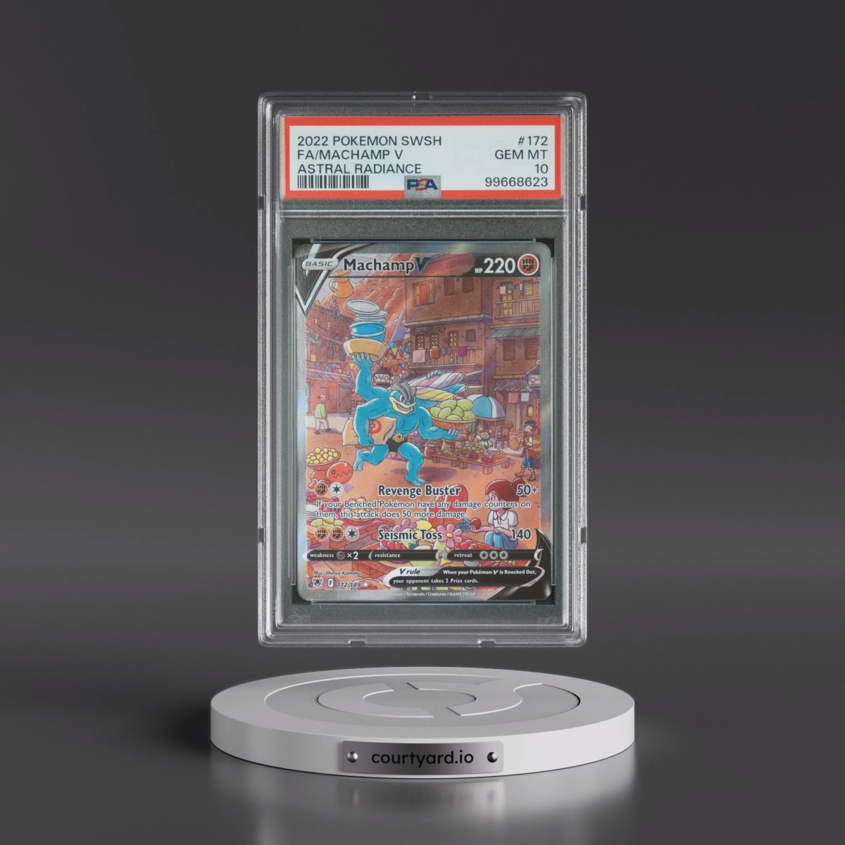 2022 Pokémon Sword & Shield Astral Radiance #172 Machamp V - Holo Full Art (PSA 10 GEM MINT)