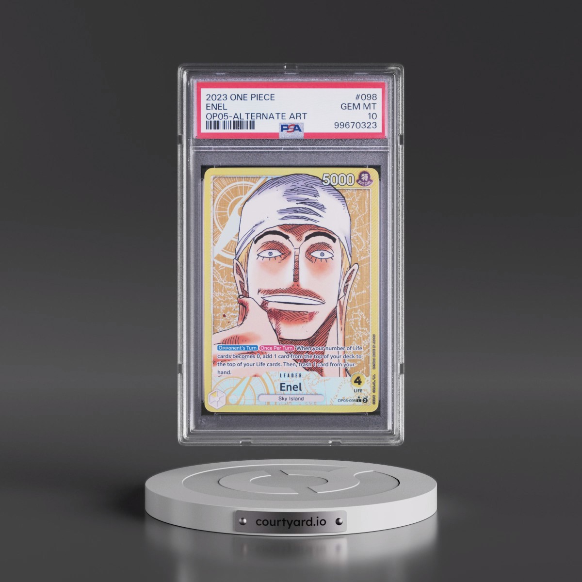2023 One Piece OP05-Awakening of the New Era #098 Enel - Alternate Art (PSA 10 GEM MINT)