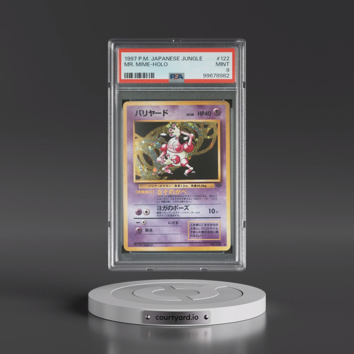 1997 Pokémon Jungle #122 Mr. Mime - Holo (PSA 9 MINT)