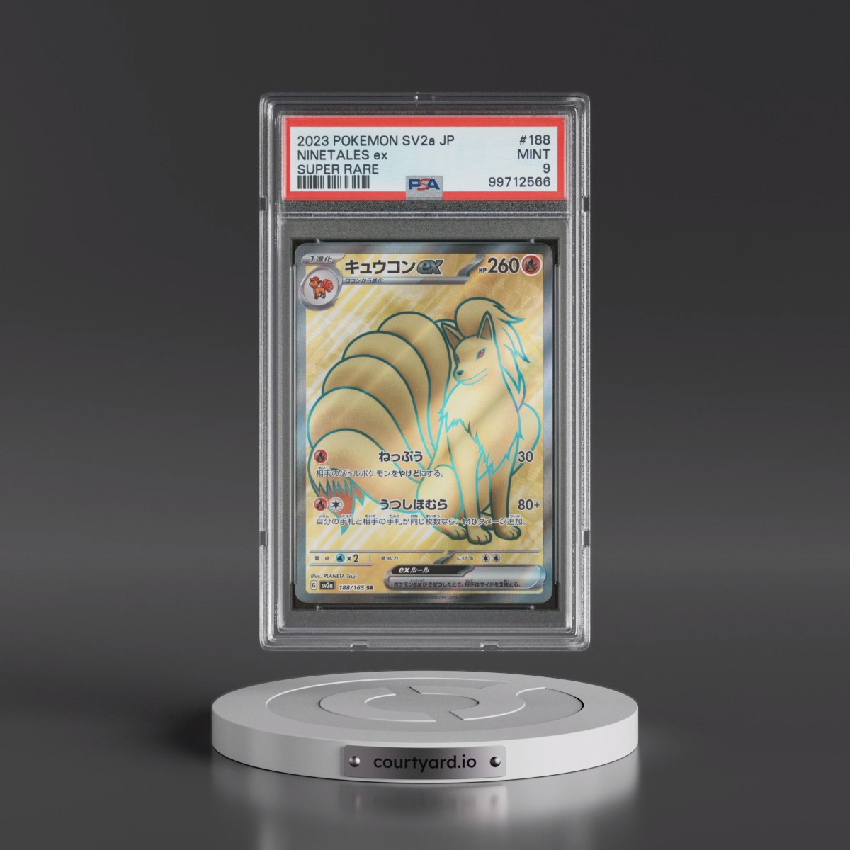 2023 Pokémon Sv2a-Pokémon Card 151 #188 Ninetales EX - Holo Super Rare (PSA 9 MINT)