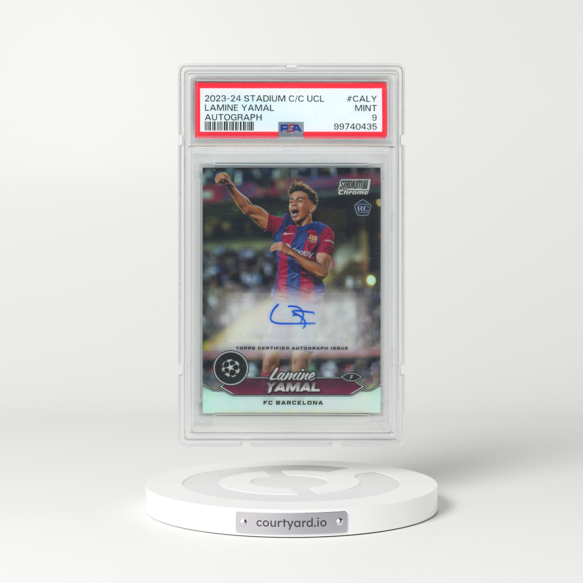 2023-24 Topps Stadium Club Chrome UEFA Club Competitions Chrome Autographs #CALY Lamine Yamal (PSA 9 MINT)