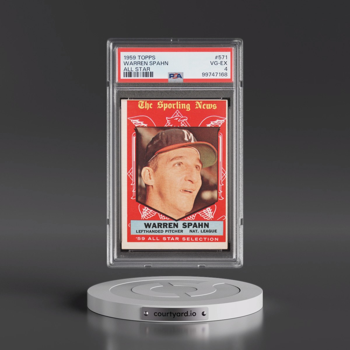 1959 Topps #571 Warren Spahn - All Star (PSA 4 VG-EX)