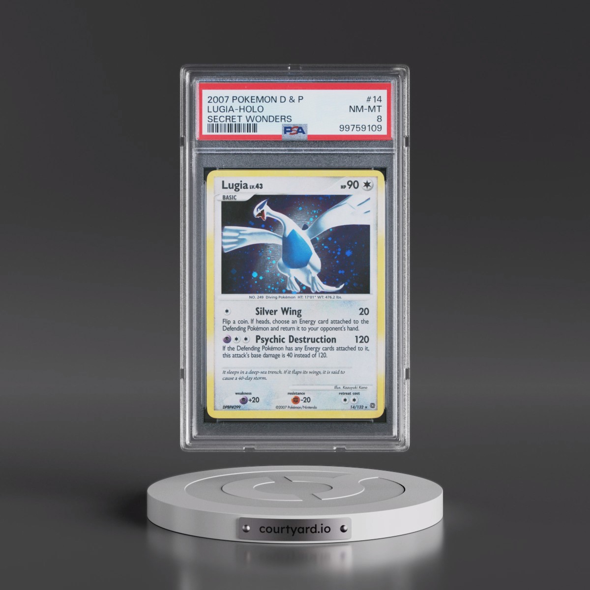 2007 Pokémon Diamond & Pearl Secret Wonders #14 Lugia - Holo (PSA 8 NM-MT)