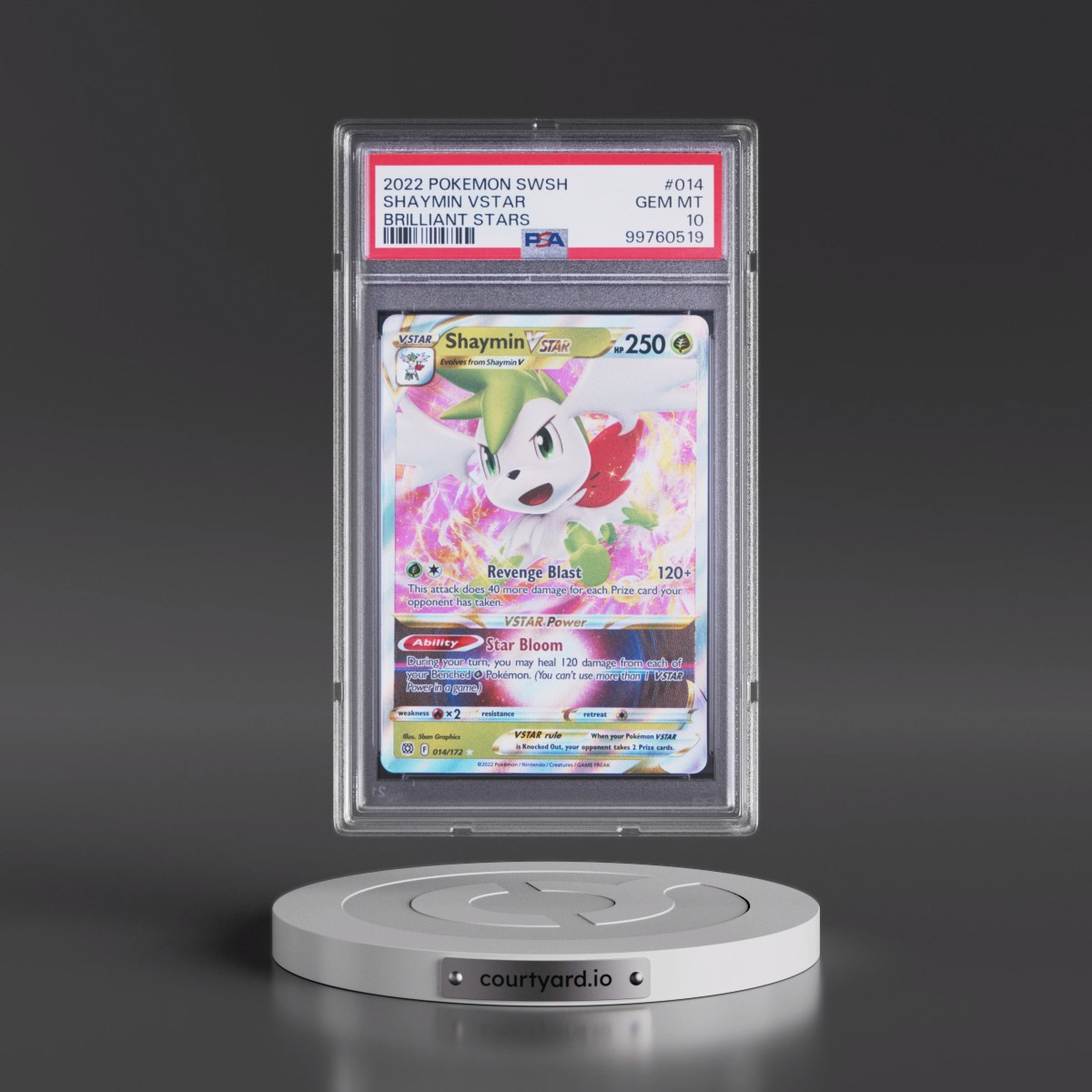 2022 Pokémon Sword & Shield Brilliant Stars Shaymin Vstar #014 PSA 10