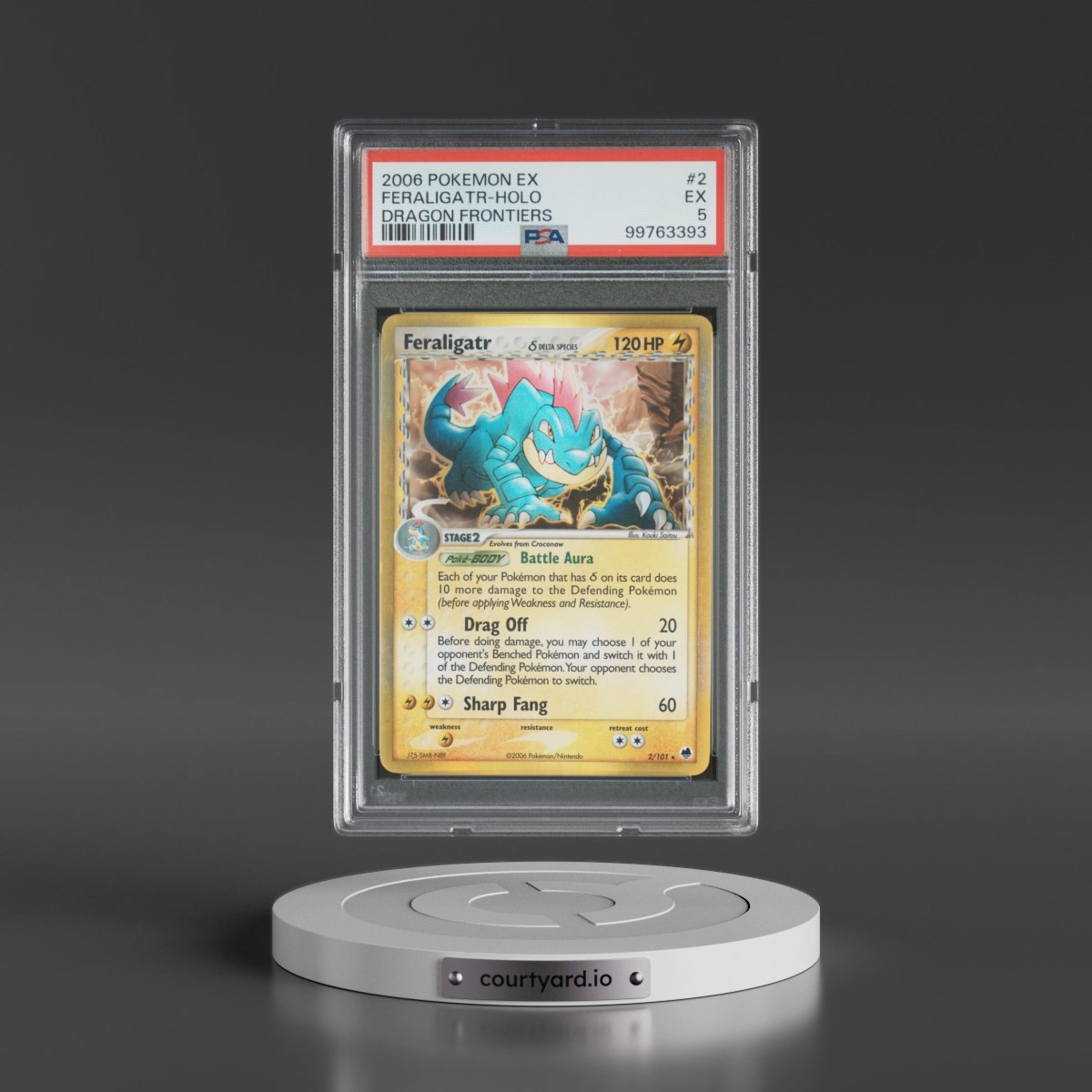 2006 Pokémon EX Dragon Frontiers Feraligatr - Holo #2 PSA 5