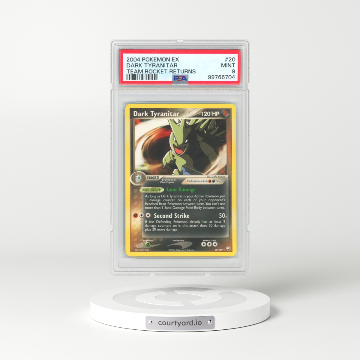 2004 Pokémon EX Team Rocket Returns #20 Dark Tyranitar (PSA 9 MINT)