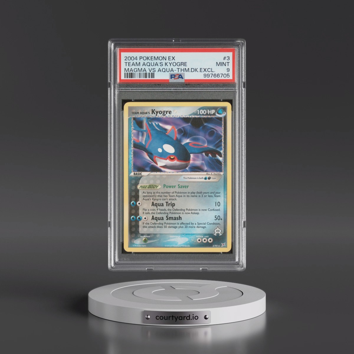 2004 Pokémon EX Team Magma VS Team Aqua #3 Team Aqua's Kyogre - Theme Deck Exclusive (PSA 9 MINT)