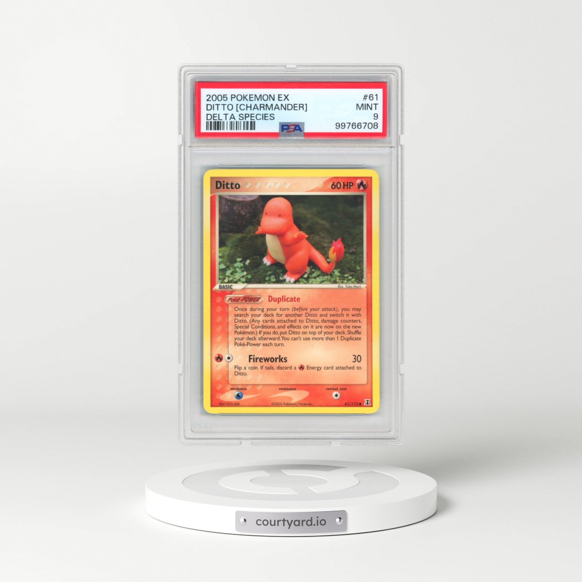 2005 Pokémon EX Delta Species #61 Ditto [Charmander] (PSA 9 MINT)