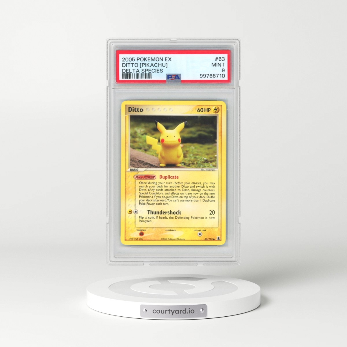 2005 Pokémon EX Delta Species #63 Ditto [Pikachu] (PSA 9 MINT)