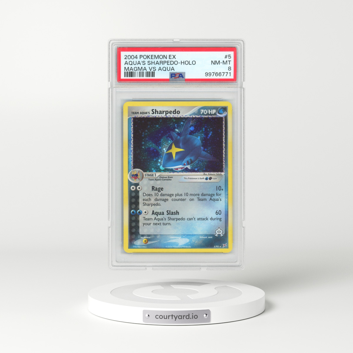 2004 Pokémon EX Team Magma VS Team Aqua #5 Team Aqua's Sharpedo - Holo (PSA 8 NM-MT)