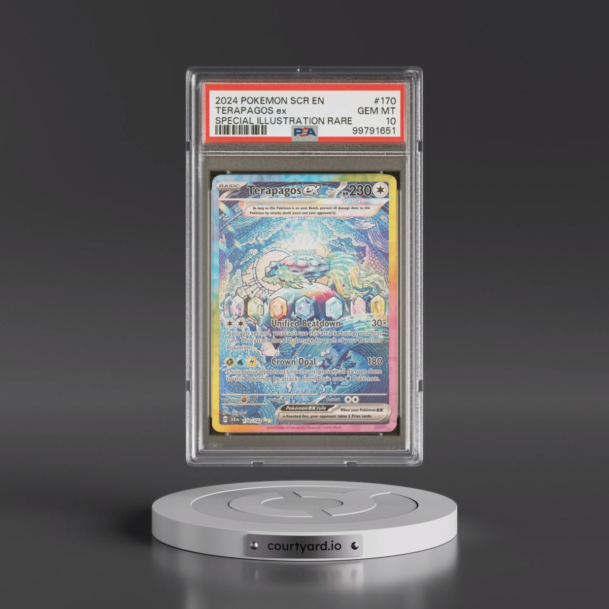 2024 Pokémon Scr EN-Stellar Crown #170 Terapagos EX - Holo Special Illustration Rare (PSA 10 GEM MINT)