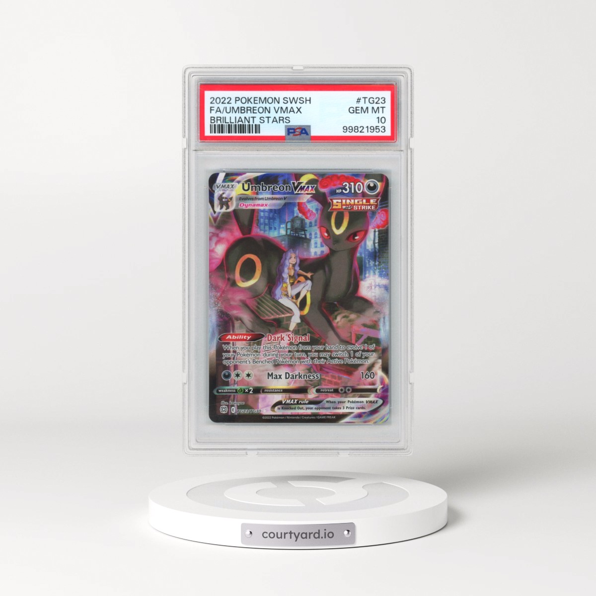 2022 Pokémon Sword & Shield Brilliant Stars #TG23 Umbreon Vmax - Full Art (PSA 10 GEM MINT)