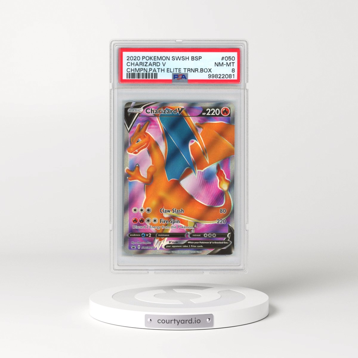 2017 Black Star Promos - Sword & Shield #050 Charizard V - Holo Champion's Path Elite Trainer Box (PSA 8 NM-MT)