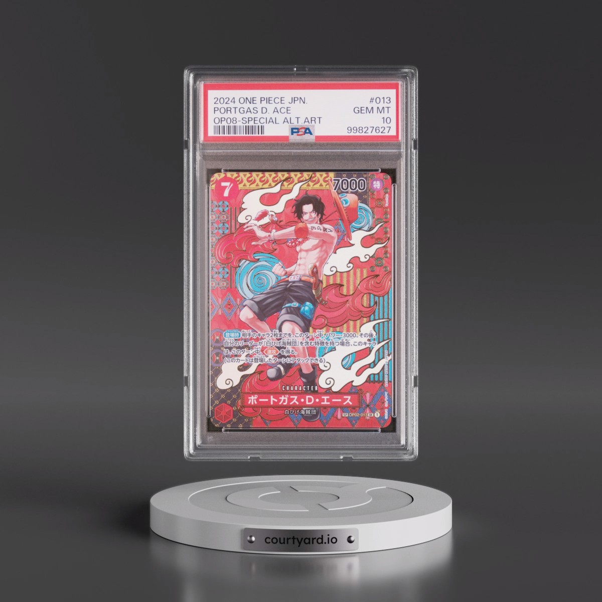 2024 One Piece Japanese OP08-Two Legends #013 Portgas D. Ace - Special Alternate Art (PSA 10 GEM MINT)
