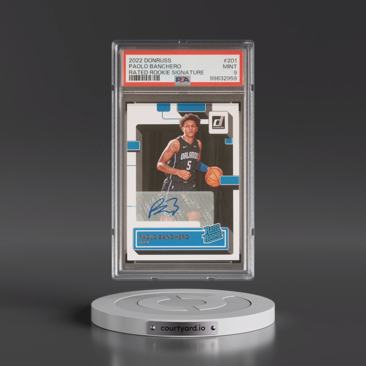2022 Panini Donruss Paolo Banchero - Rated Rookie Signature #201 PSA 9