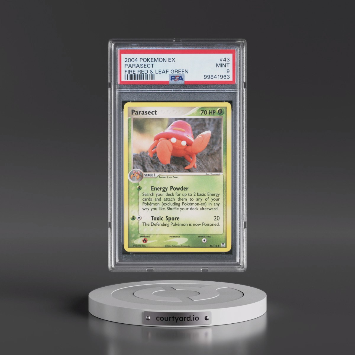 2004 Pokémon EX Fire Red & Leaf Green #43 Parasect (PSA 9 MINT)