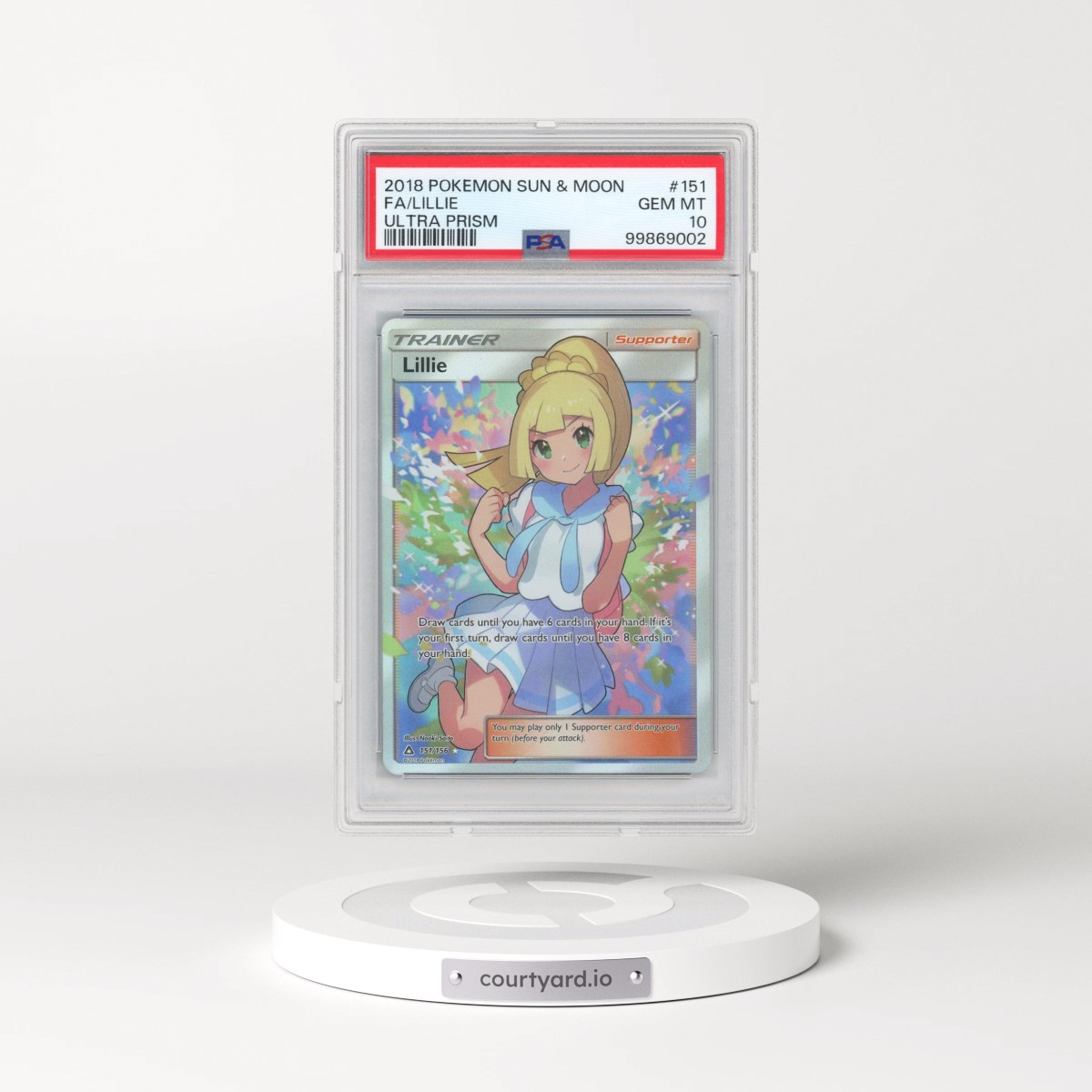 2018 Pokémon Sun & Moon Ultra Prism #151 Lillie - Full Art (PSA 10 GEM MINT)