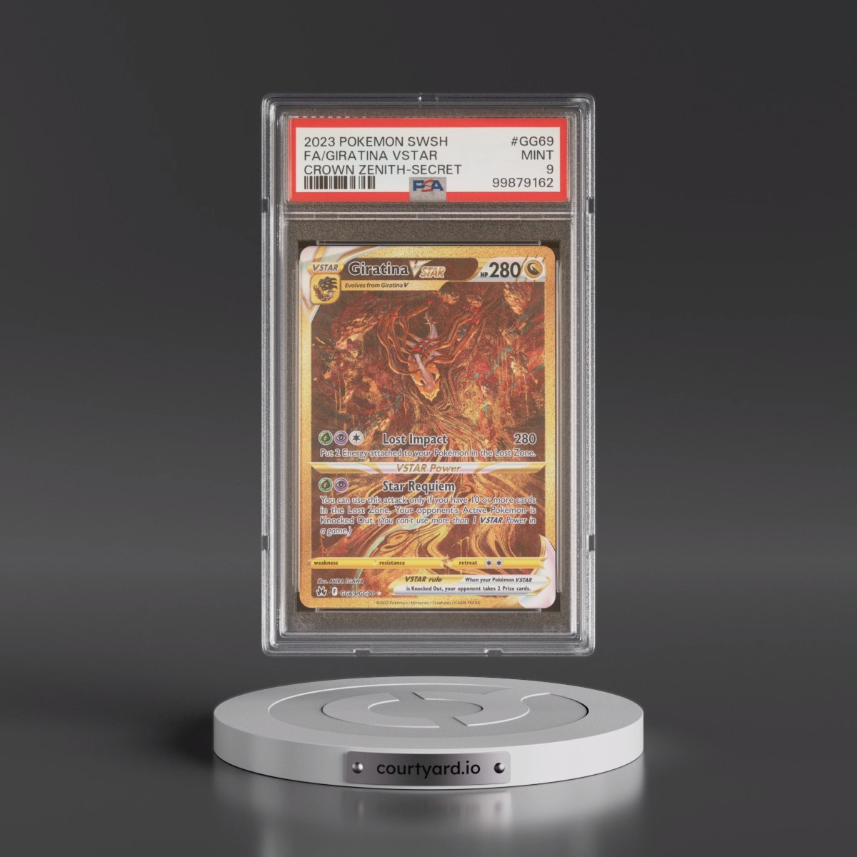 2023 Pokémon Sword and Shield Crown Zenith #GG69 Giratina Vstar - Full Art Secret (PSA 9 MINT)
