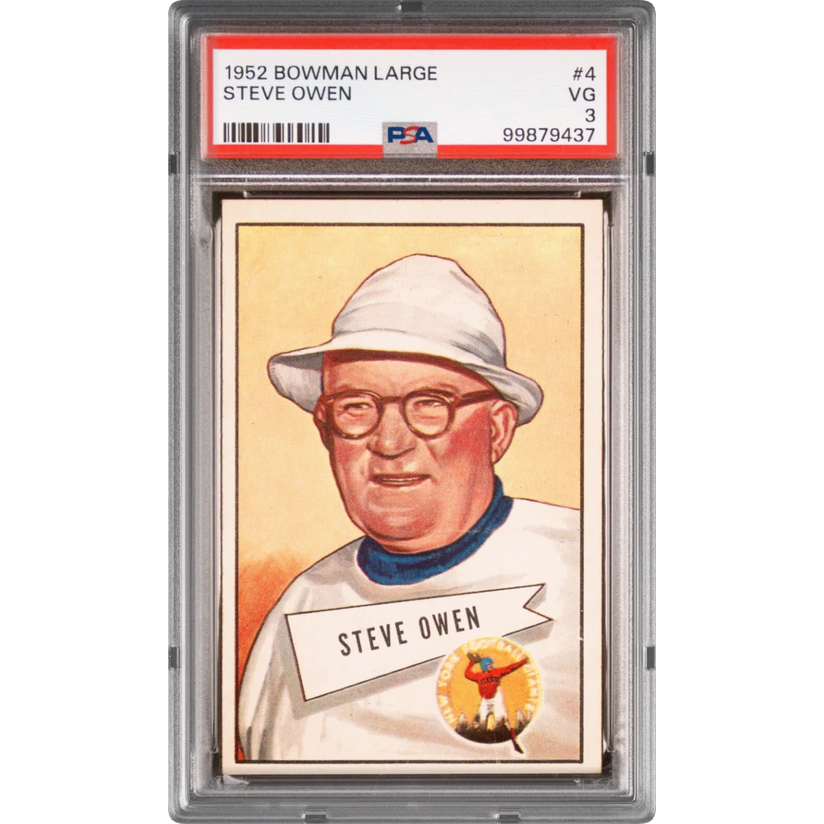 1952 Bowman Large #4 Steve Owen (PSA 3 VG)