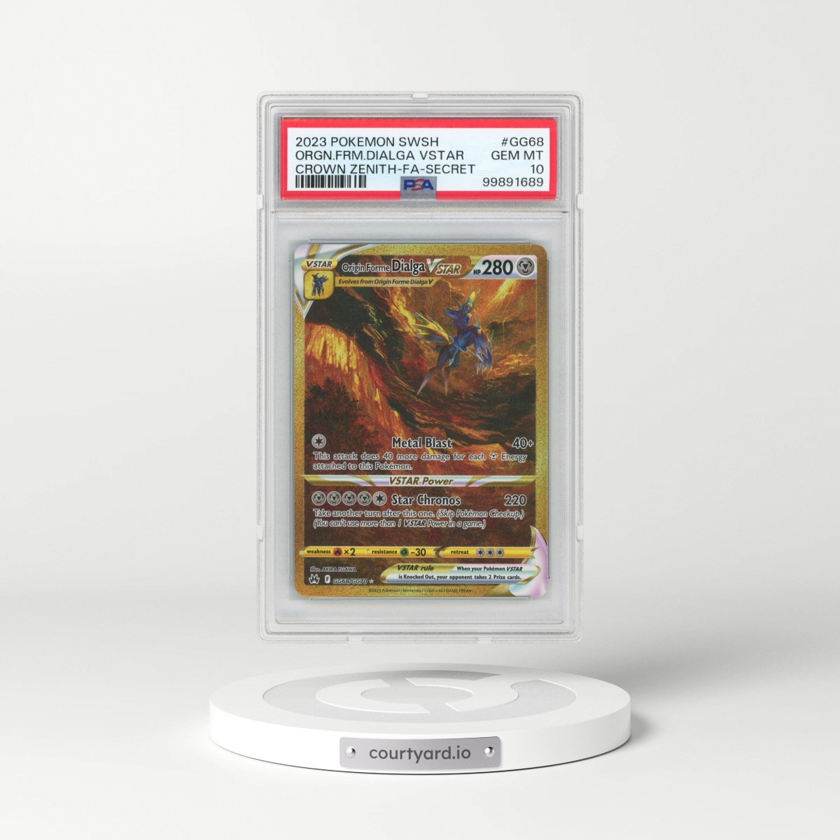 2023 Pokémon Sword and Shield Crown Zenith #GG68 Origin Forme Dialga Vstar - Full Art Secret (PSA 10 GEM MINT)