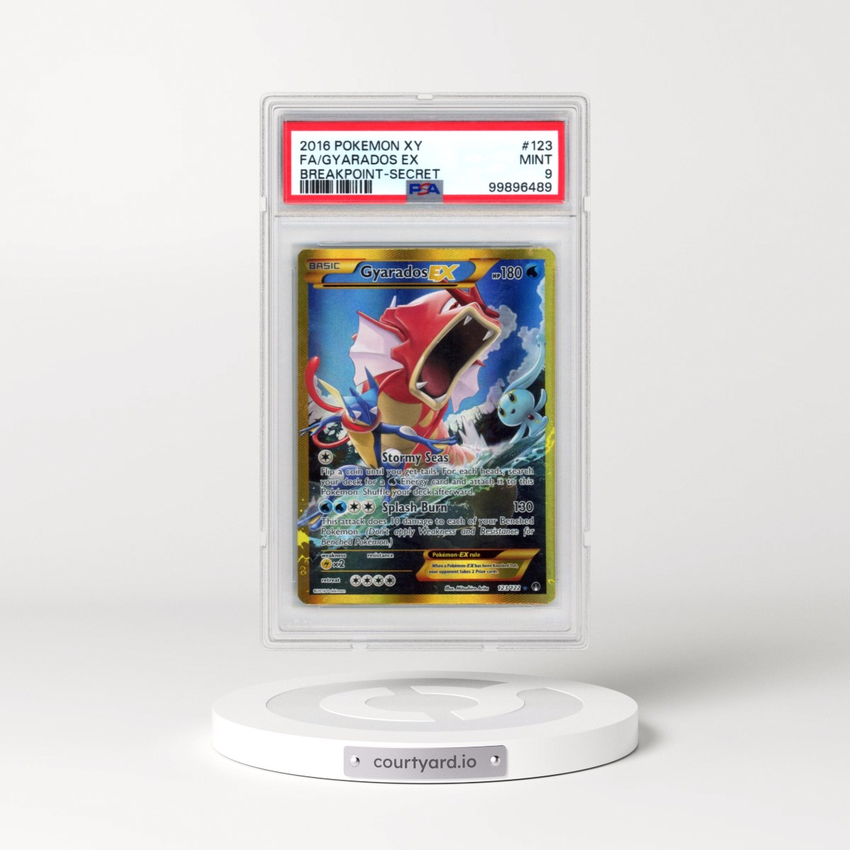 2016 Pokémon XY Breakpoint #123 Gyarados EX - Holo Full Art Secret (PSA 9 MINT)