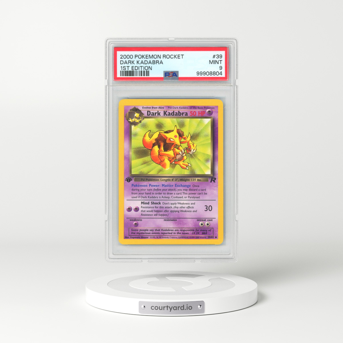 2000 Team Rocket #39 Dark Kadabra - 1st Edition 1st Edition (PSA 9 MINT)