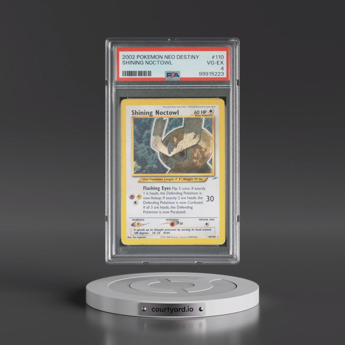 2002 Pokémon Neo Destiny #110 Shining Noctowl - Holo (PSA 4 VG-EX)