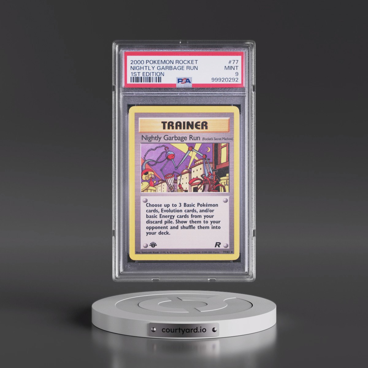2000 Pokémon Rocket #77 Nightly Garbage Run - 1st Edition (PSA 9 MINT)