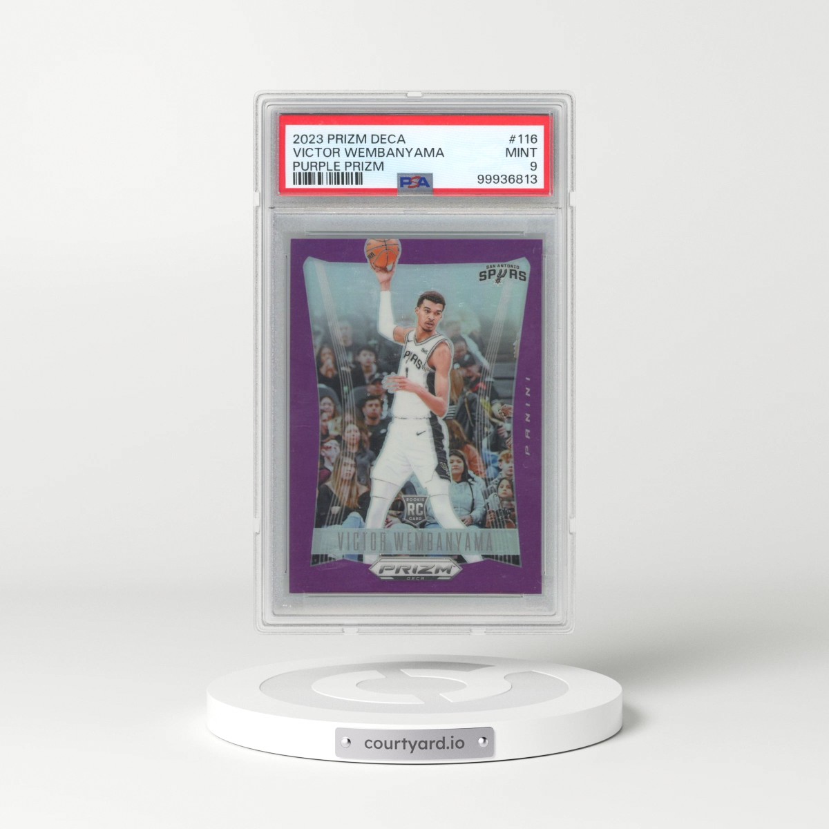 2023 Panini Prizm Deca #116 Victor Wembanyama - Purple Prizm (PSA 9 MINT)