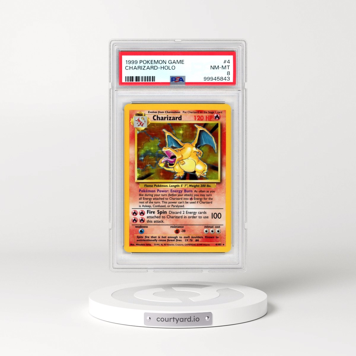 1999 Pokémon Game #4 Charizard - Holo (PSA 8 NM-MT)