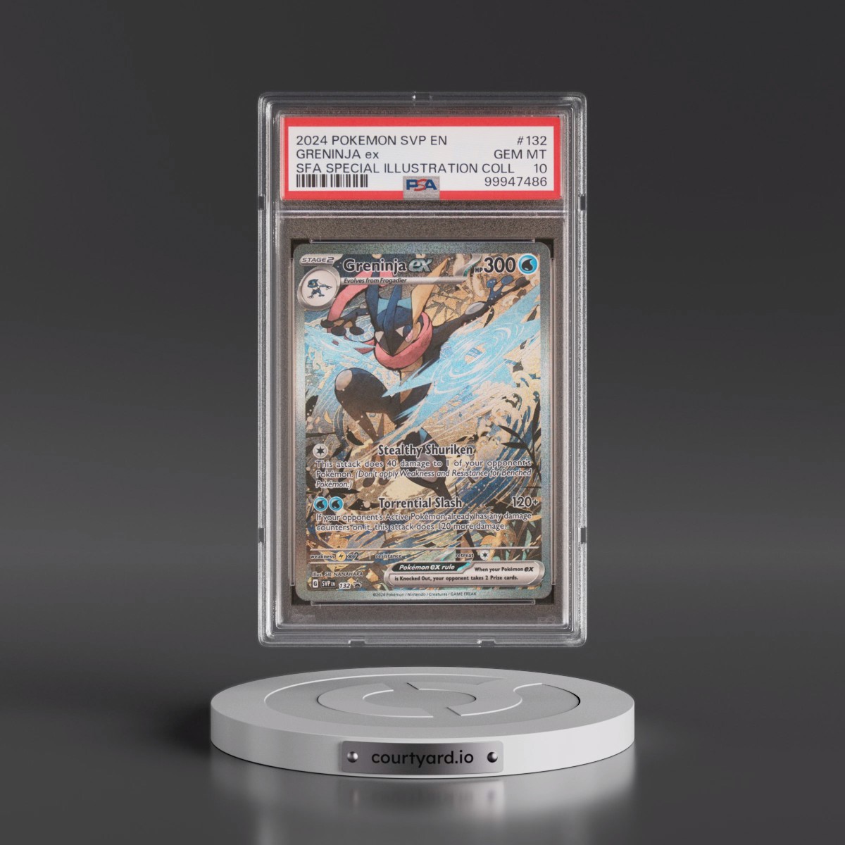 2024 Pokémon Svp EN-SV Black Star Promo #132 Greninja EX - Holo Shrouded Fable Special Illustration Collection (PSA 10 GEM MINT)