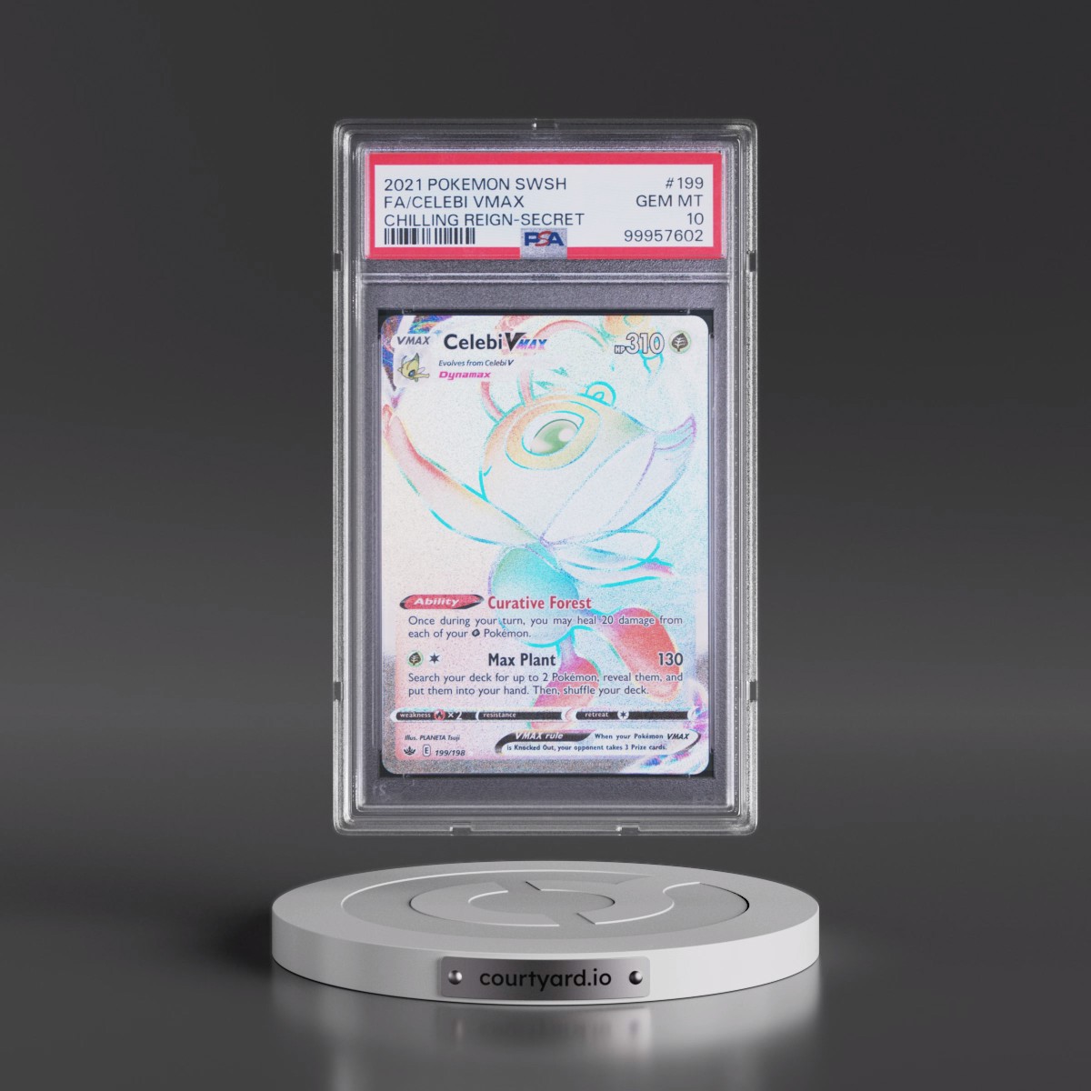 2021 Pokémon Sword & Shield Chilling Reign #199 Celebi Vmax - Full Art Secret (PSA 10 GEM MINT)