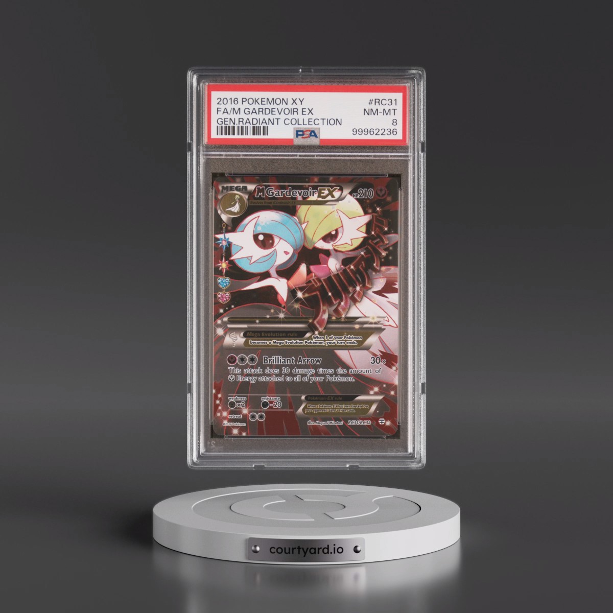 2016 Pokémon XY Generations Radiant Collection #RC31 M Gardevoir EX - Holo Full Art (PSA 8 NM-MT)