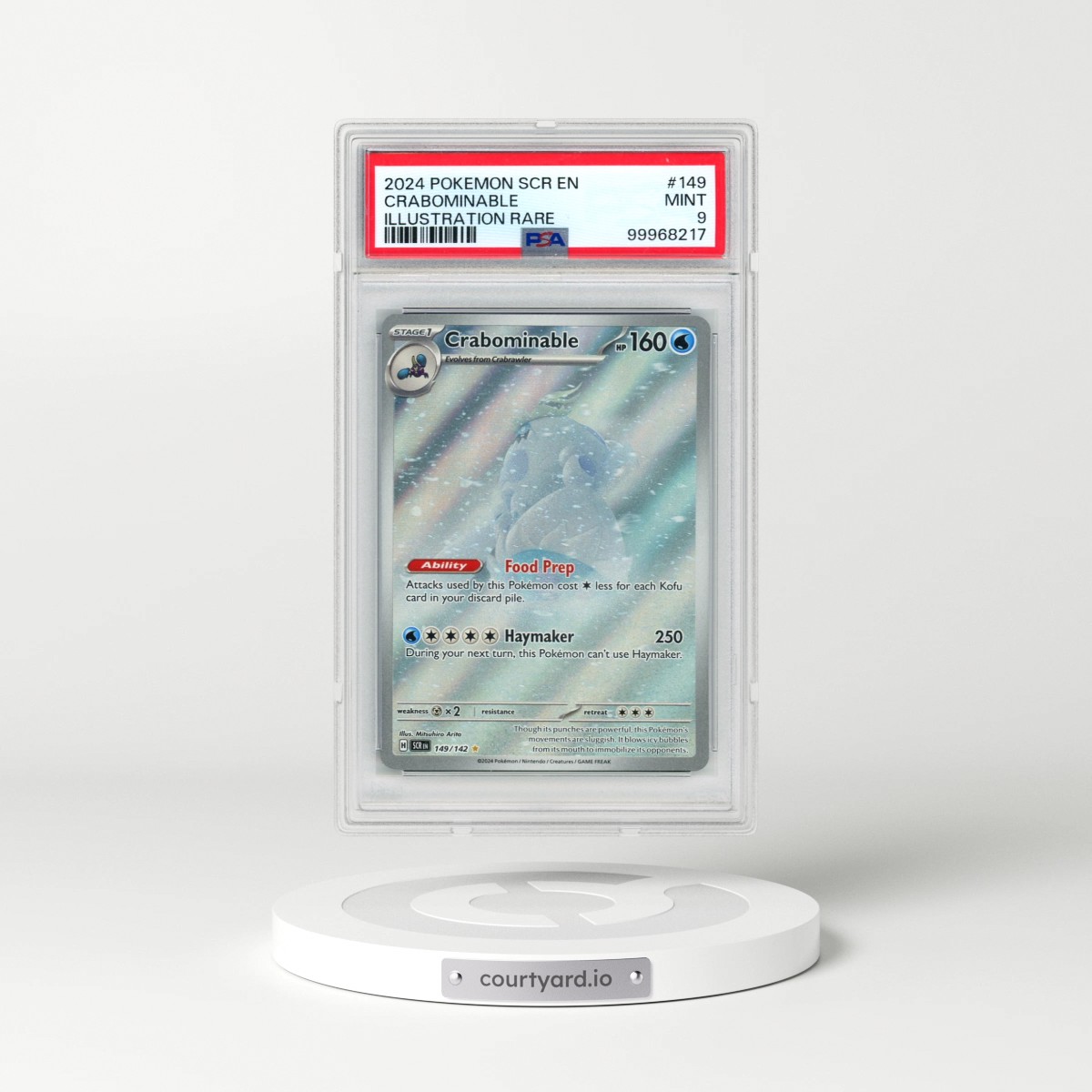 2024 Pokémon Scr EN-Stellar Crown #149 Crabominable - Illustration Rare (PSA 9 MINT)