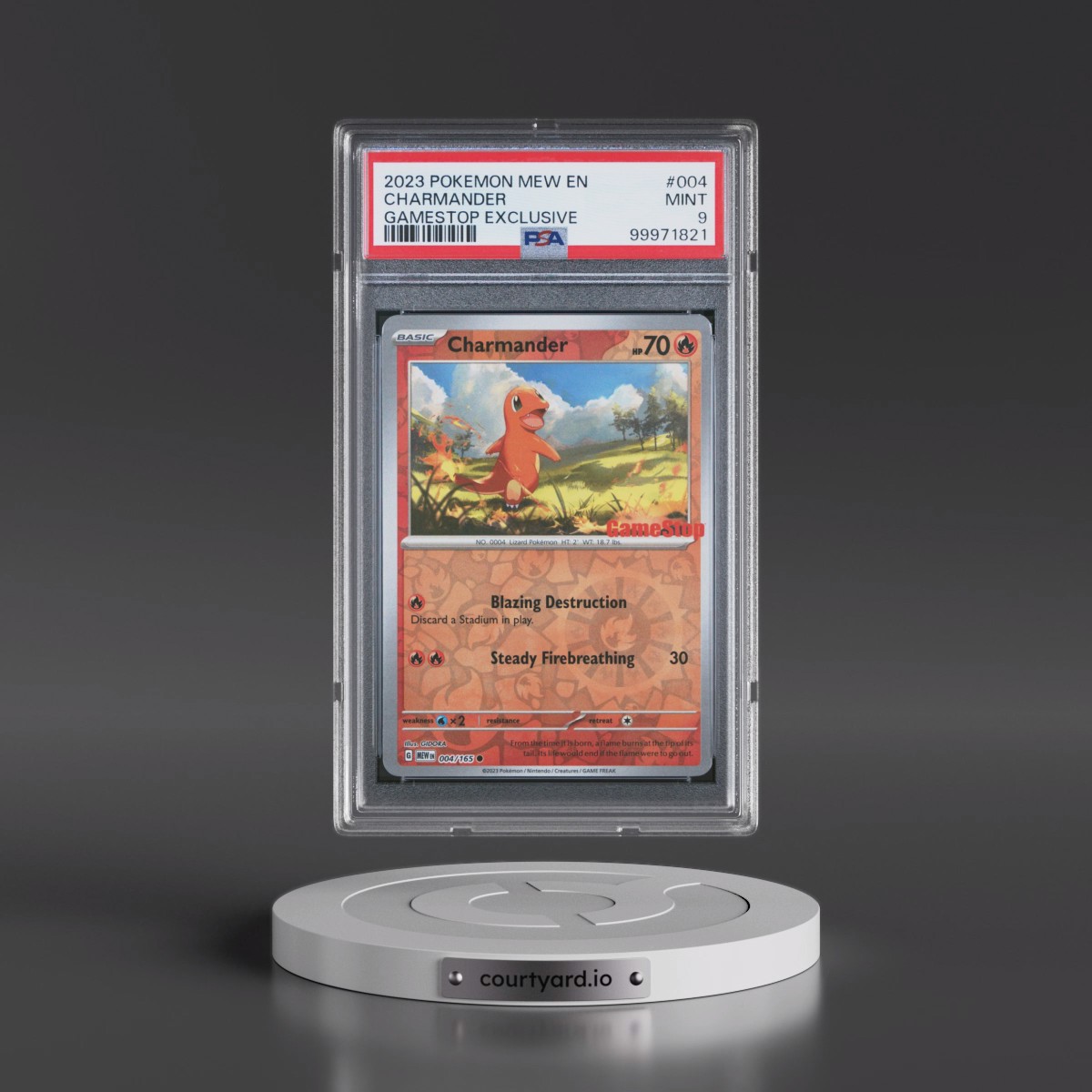 2023 Pokémon Mew EN-151 #004 Charmander - Gamestop Exclusive (PSA 9 MINT)