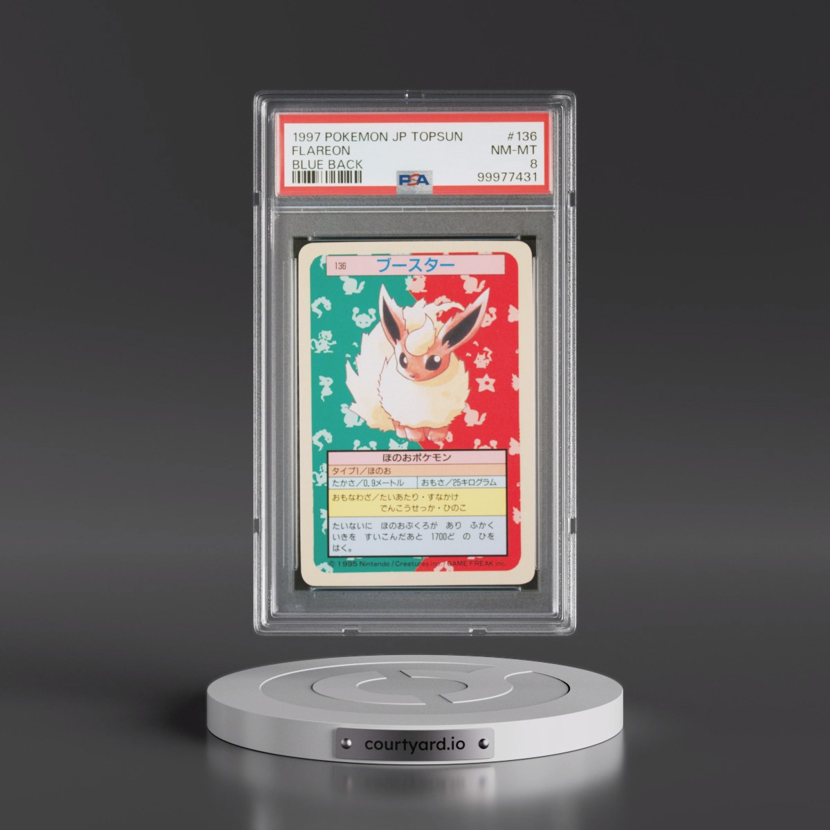 1997 Pokémon Topsun #136 Flareon - Blue Back (PSA 8 NM-MT)