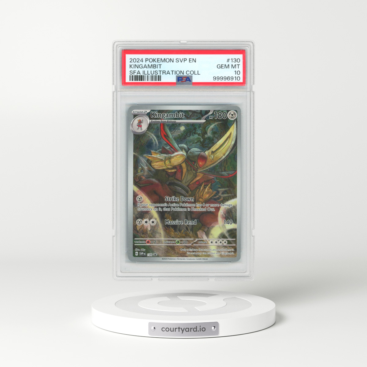 2024 Pokémon Svp EN-SV Black Star Promo #130 Kingambit - Shrouded Fable Illustration Collection (PSA 10 GEM MINT)