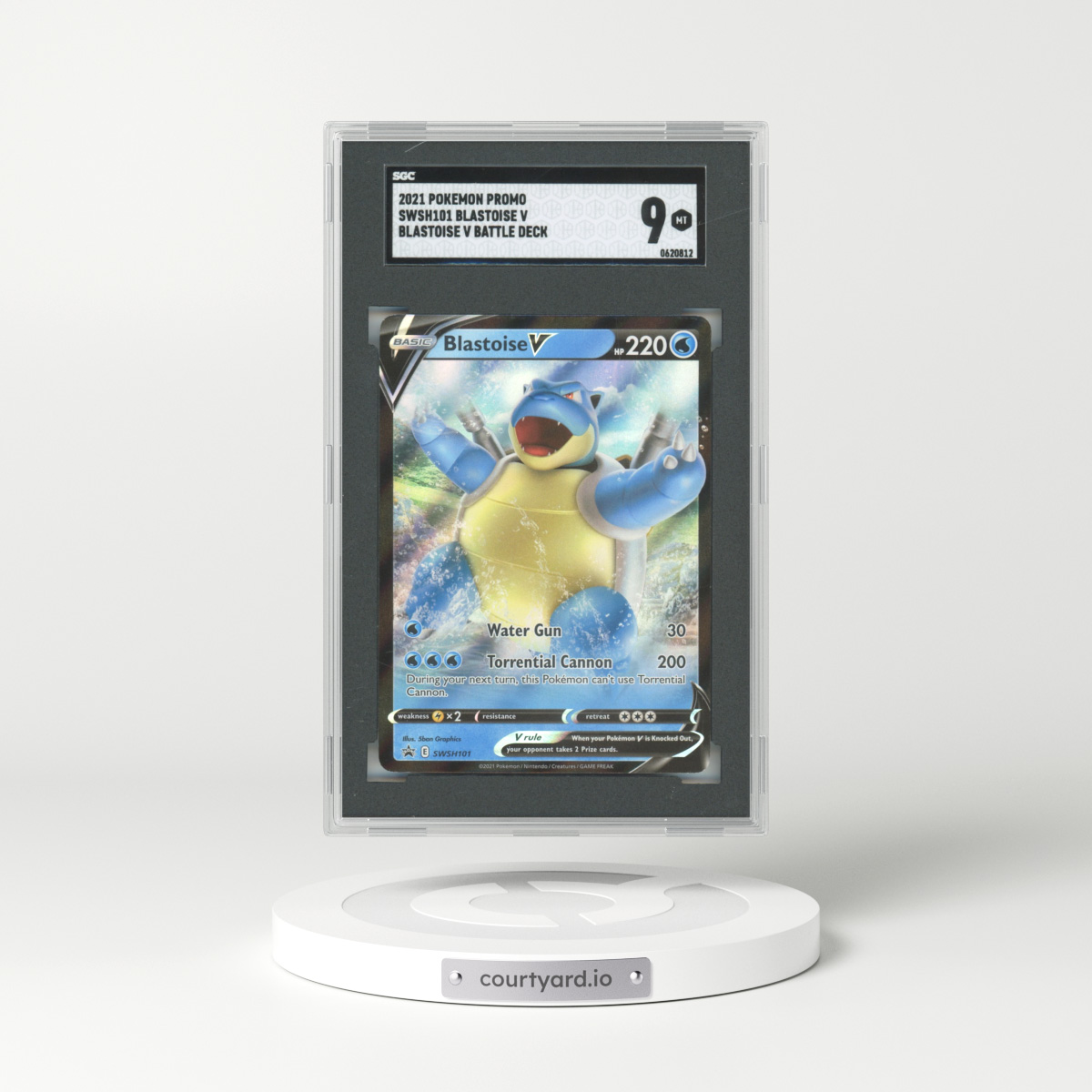 2021 Sword & Shield Promos #SWSH101 Blastoise V - Full Art Holo (SGC 9 MINT)
