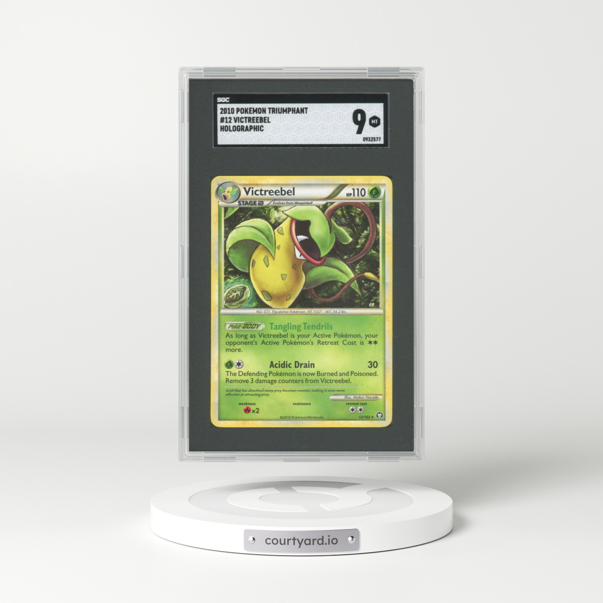 2010 HS Triumphant #12 Victreebel - Holo (SGC 9 MINT)