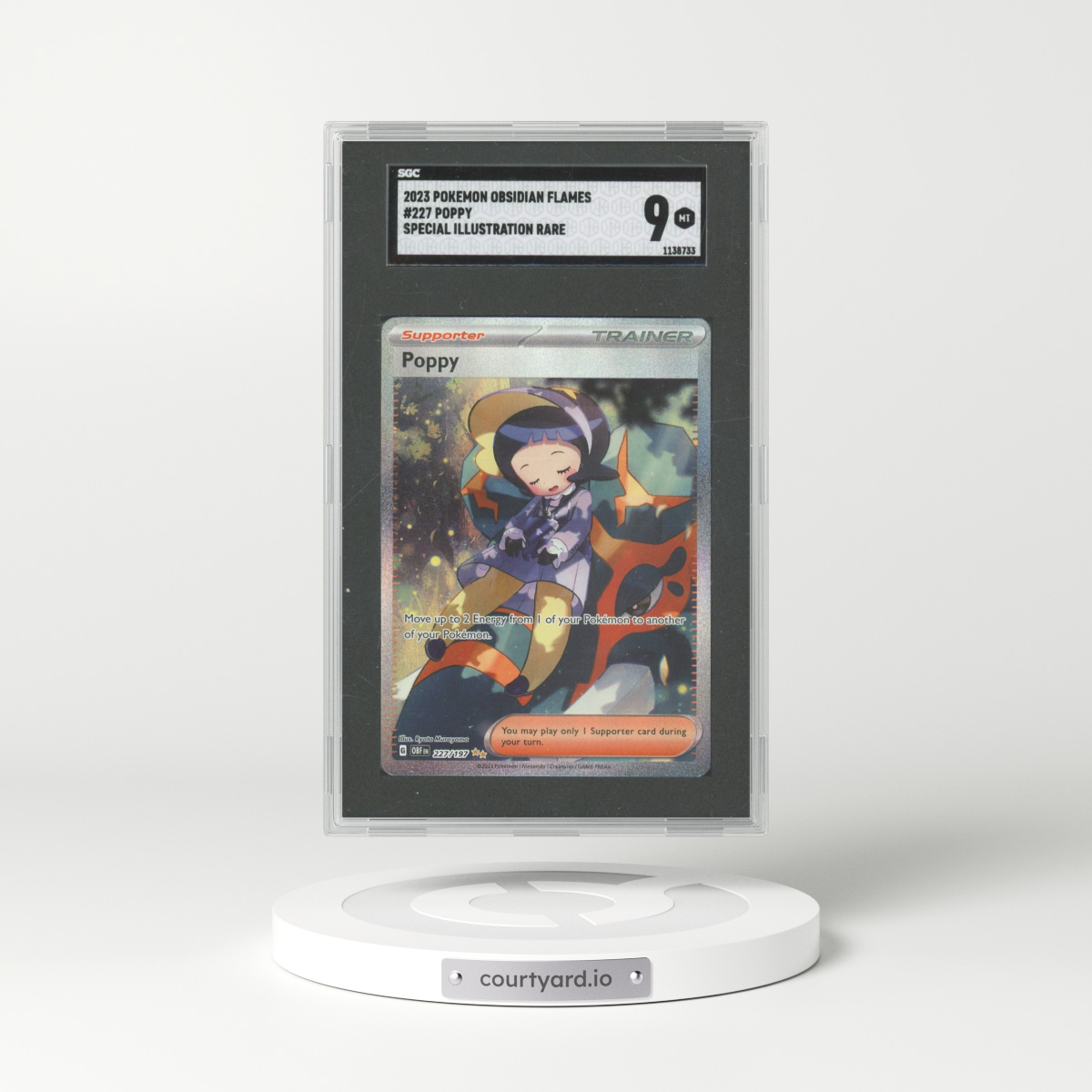 2023 Pokemon Obsidian Flames Poppy Special Illustration Rare 227 (SGC 9 MINT)