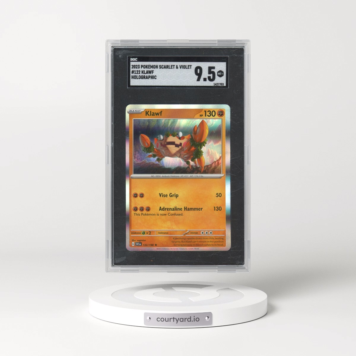 2023 Pokémon Scarlet & Violet #122 Klawf - Holographic (SGC 9.5 MINT+)