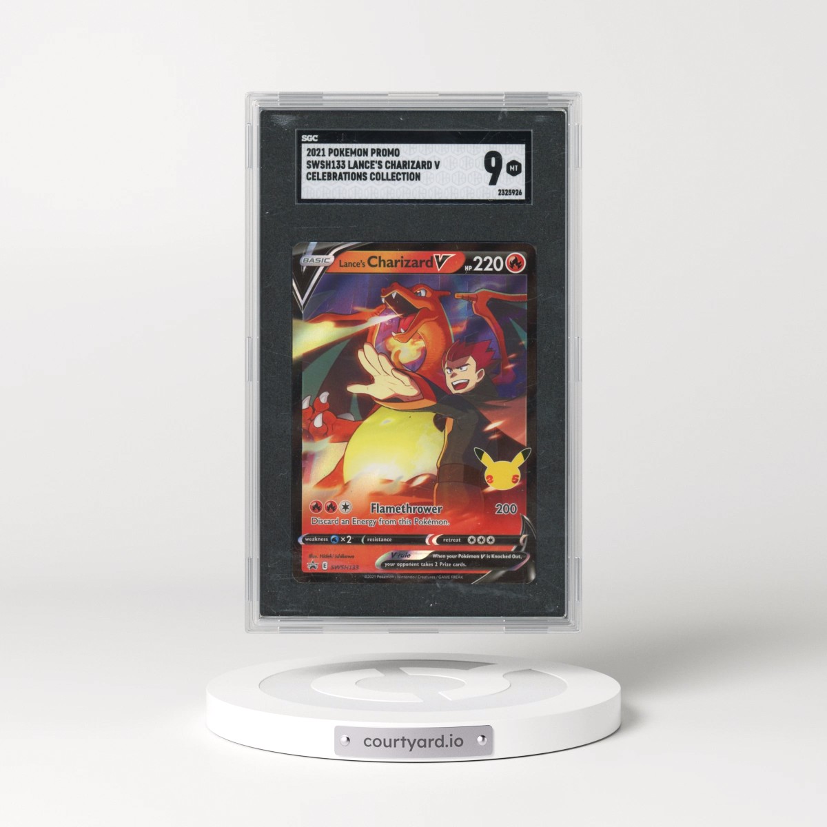 2021 Pokémon Promo #SWSH133 Lance's Charizard V - Holo Celebrations Collection (SGC 9 MINT)