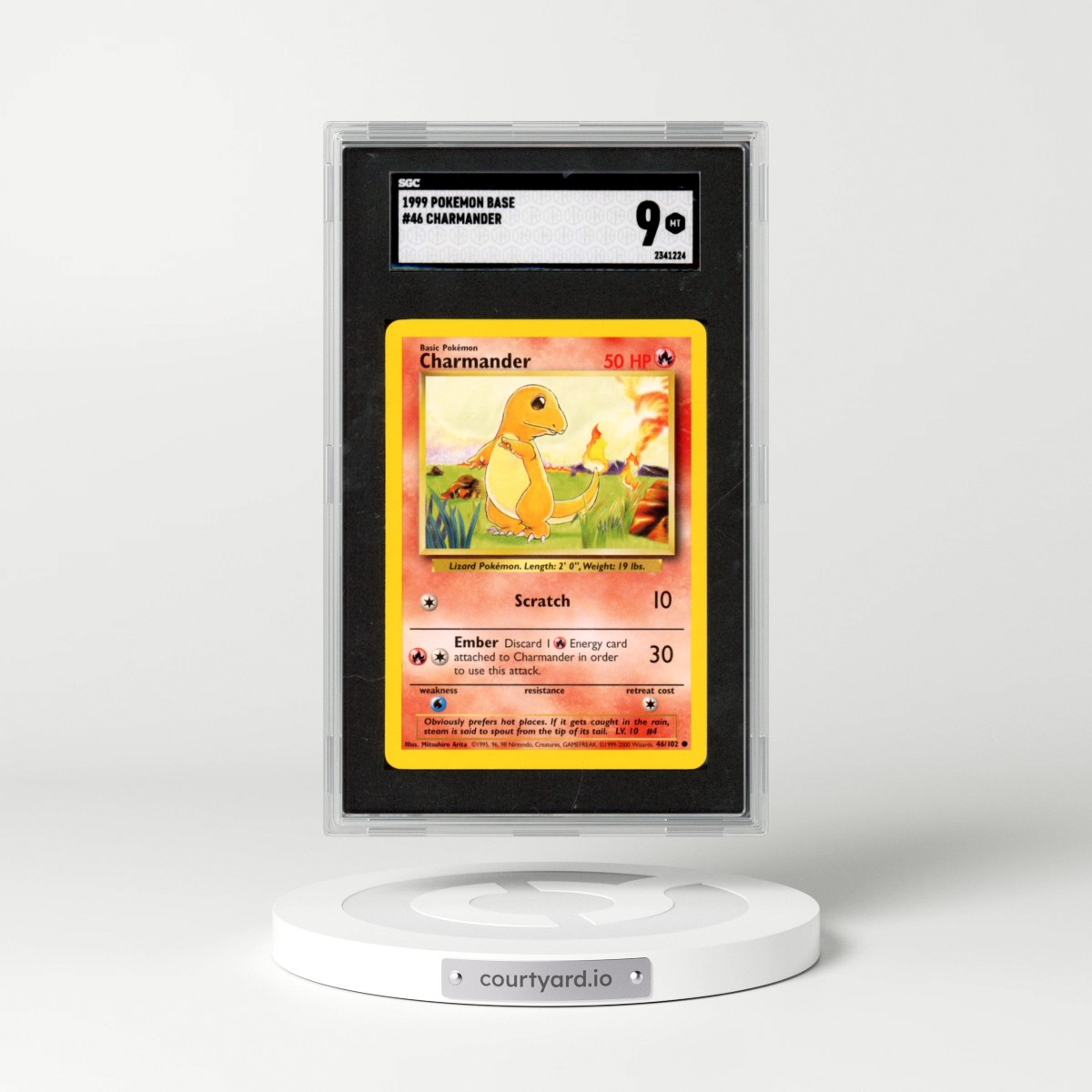1999 Pokémon Base #46 Charmander (SGC 9 MINT)