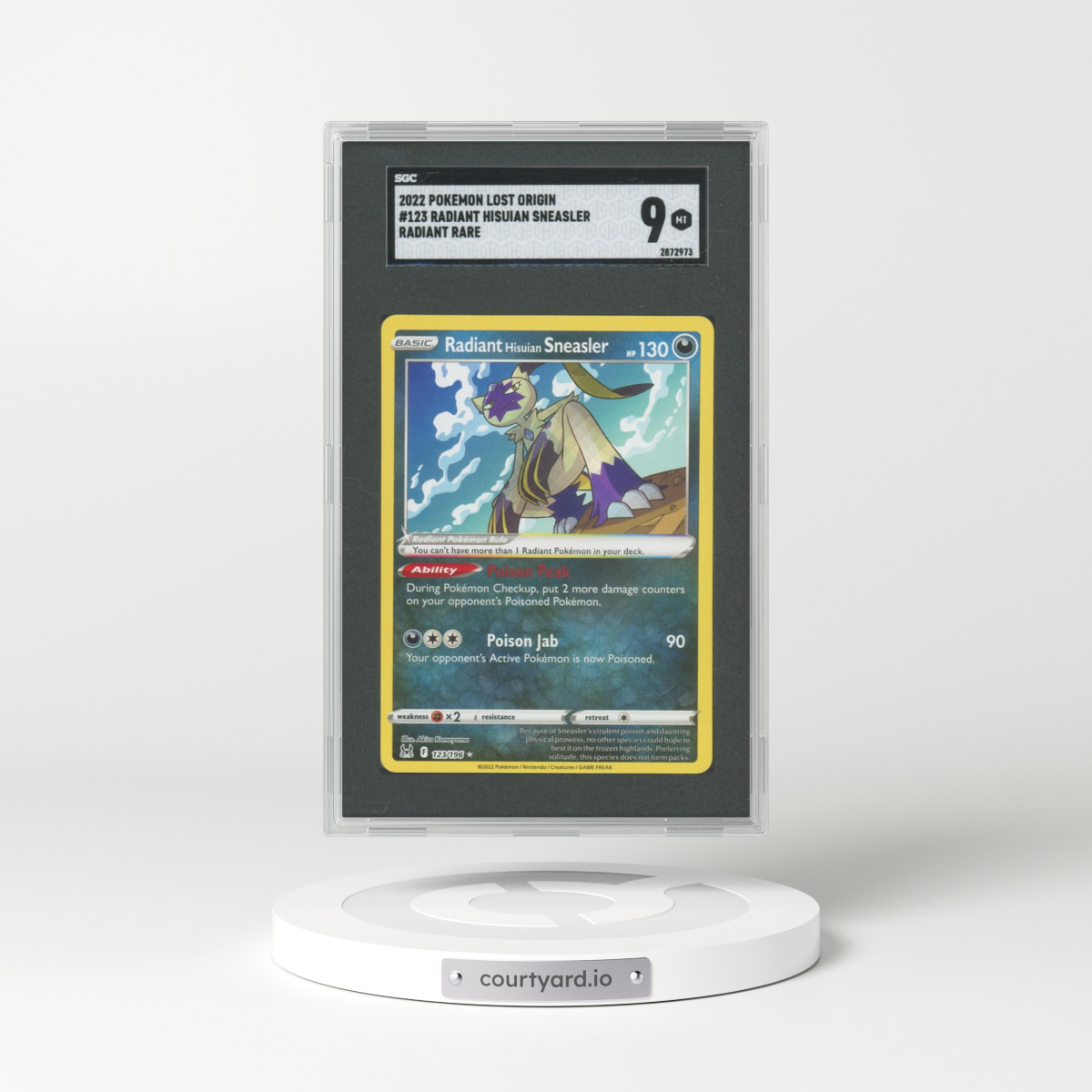 2022 Lost Origin #123 Radiant Hisuian Sneasler - Holo (SGC 9 MINT)