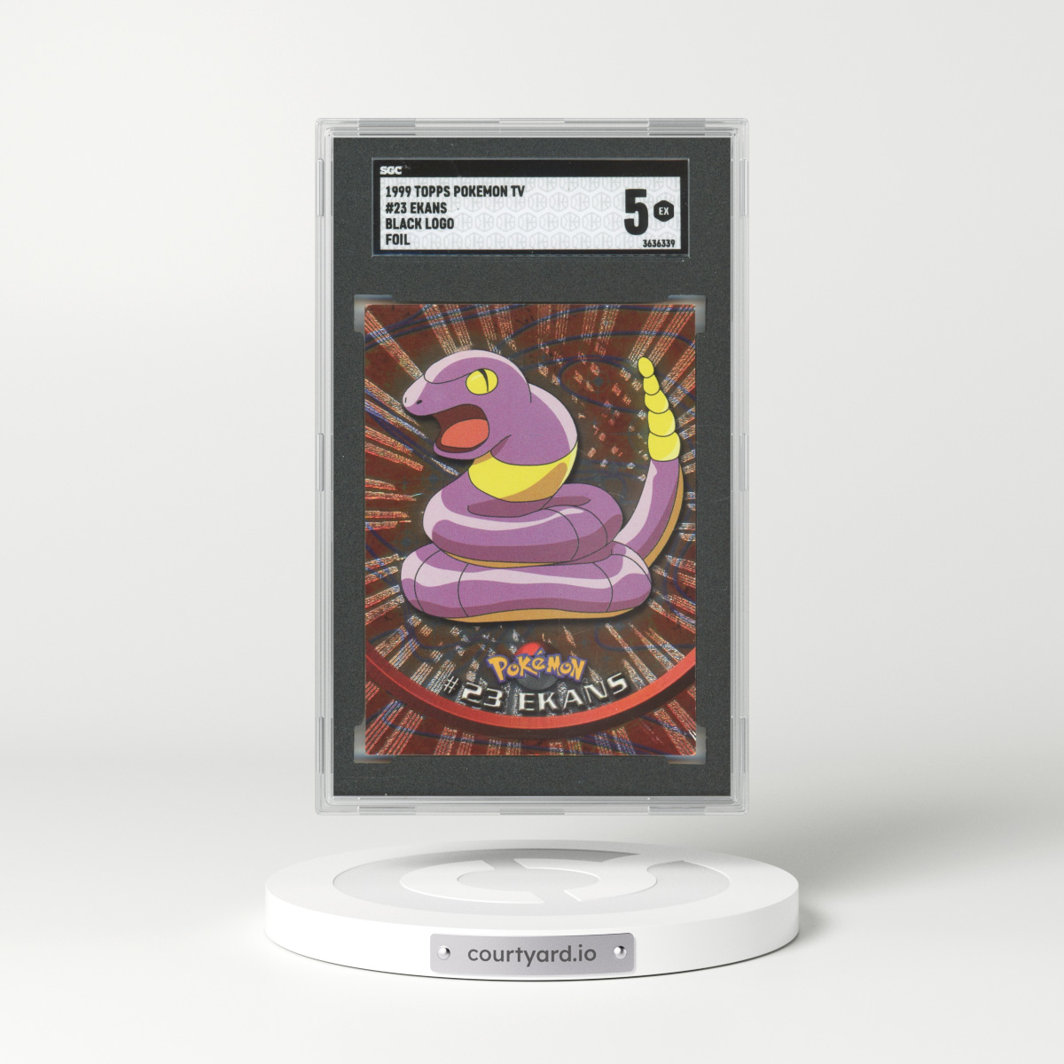 1999 Topps Pokemon #23 Ekans - Holo Black Logo (SGC 5 EX)