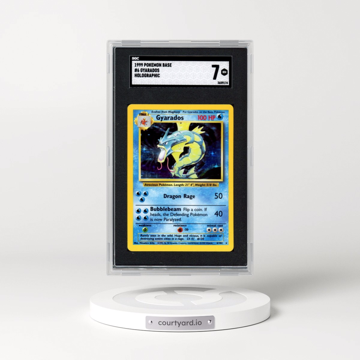 1999 Pokémon Base #6 Gyarados - Holographic (SGC 7 NM)