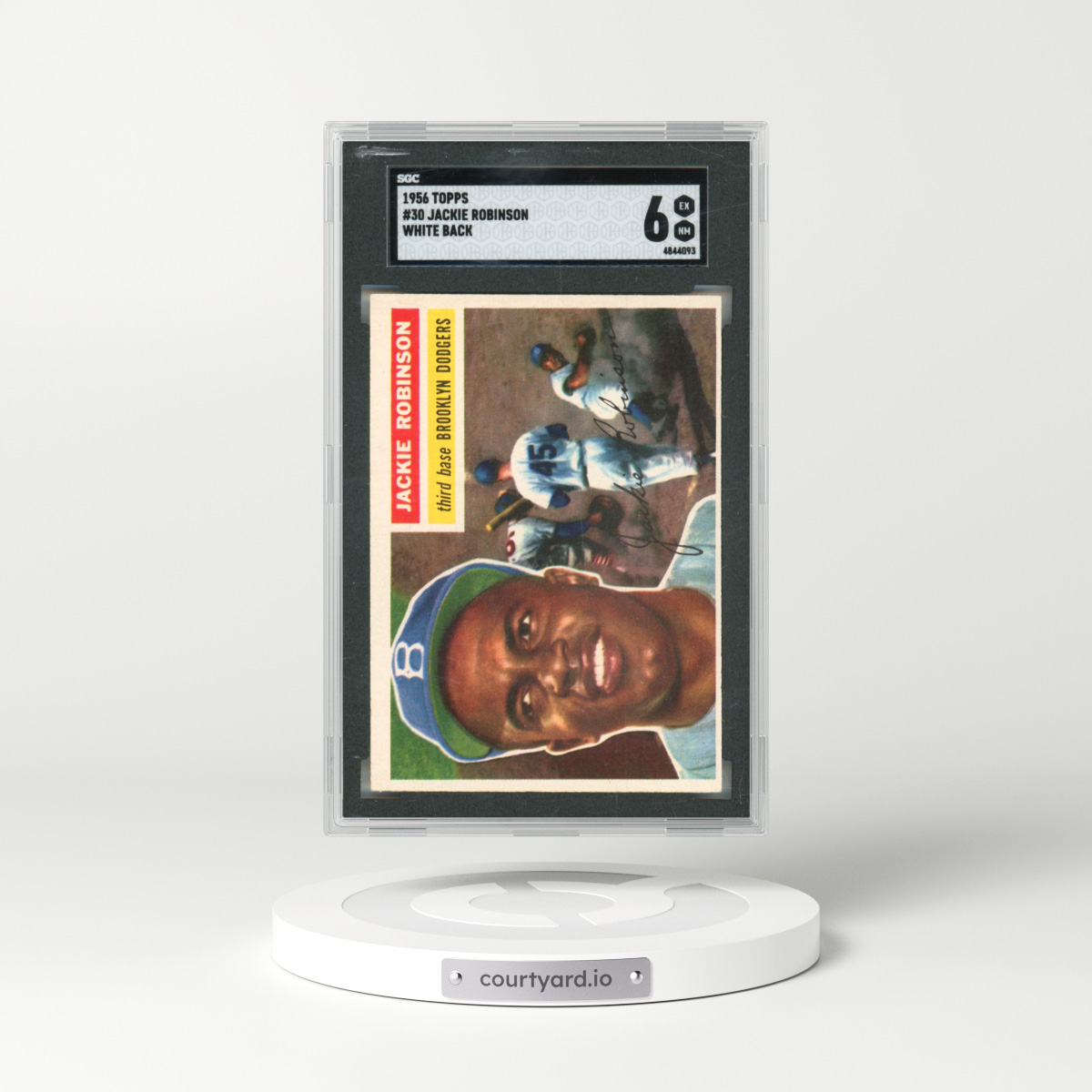 1956 Topps #30 Jackie Robinson - White Back (SGC 6 EX-MT)