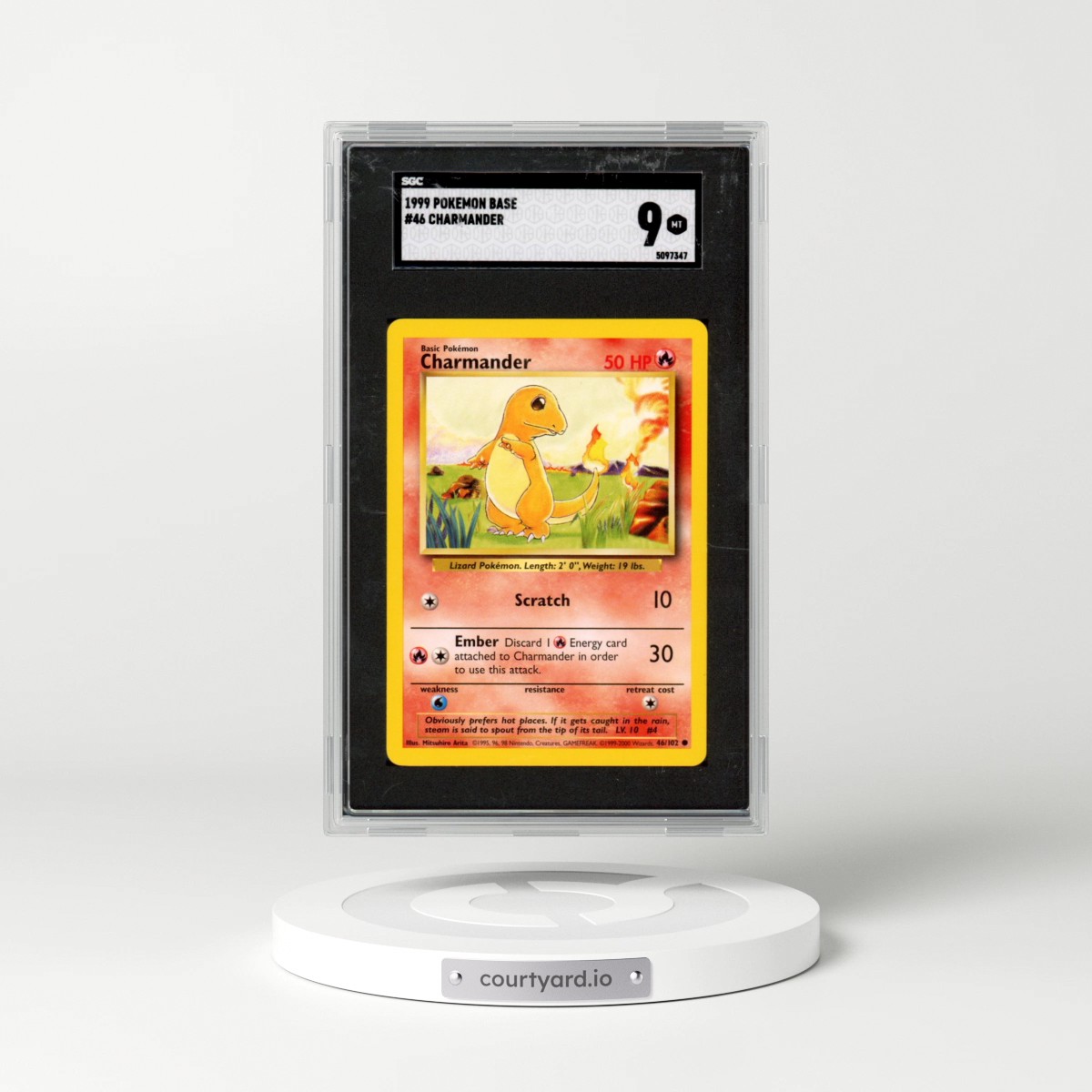 1999 Pokémon Base #46 Charmander (SGC 9 MINT)