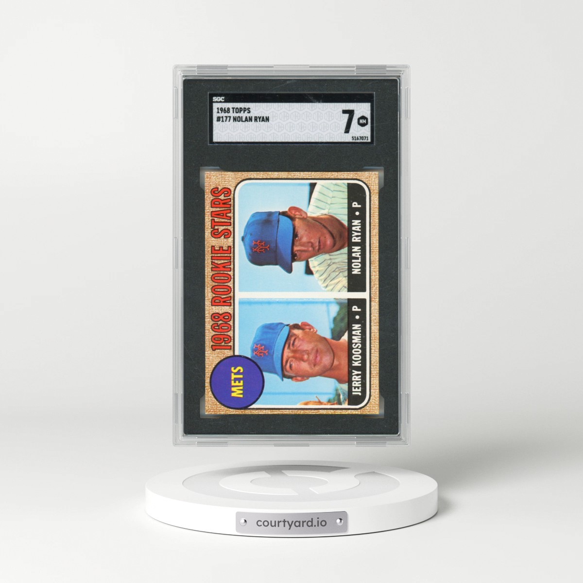 1968 Topps #177 Nolan Ryan - J.Koosman/N.Ryan (SGC 7 NM)
